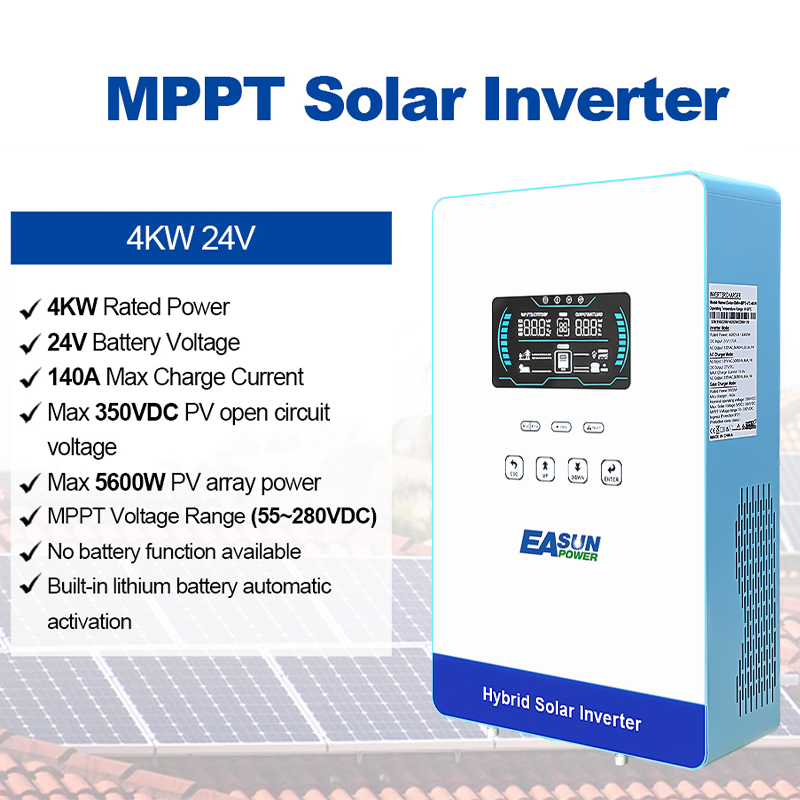 EASUN POWER 4KW 24V Hybrydowy  – Grid Tie Inverter Limiter 2000W recenzja i cena