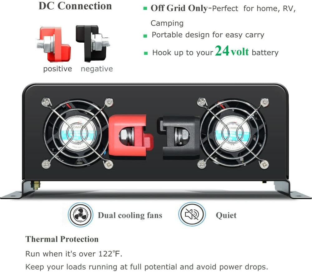 Inwerter solarny o mocy 3000W  – Inverter Pure Sine Wave 60Hz 120V 3000W recenzja i cena